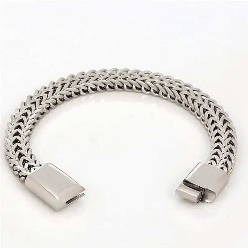 Chunky Retro Cuban Chain Bracelets Stainless Steel Punk Vintage Wristban