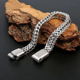 Chunky Retro Cuban Chain Bracelets Stainless Steel Punk Vintage Wristban