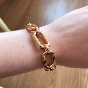 Chunky Style Chain Bracelet For Women - Round Square Linked Arm Accessory