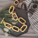 Chunky Style Chain Bracelet For Women - Round Square Linked Arm Accessory