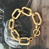 Chunky Style Chain Bracelet For Women - Round Square Linked Arm Accessory