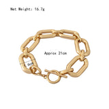 Chunky Style Chain Bracelet For Women - Round Square Linked Arm Accessory