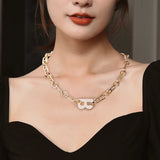 Thick Choker Chain Necklace Punk Letter B Vintage Goth Jewelry Gift