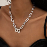 Thick Choker Chain Necklace Punk Letter B Vintage Goth Jewelry Gift