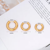 Thick Steel Huggie Hoop Earrings Small Round Jewelry
