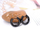 Thick Steel Huggie Hoop Earrings Small Round Jewelry