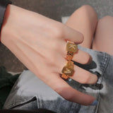 Wide Hollow A-Z Letter Rings CZ Initials Name Alphabet Party Jewelry