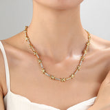 Chunky X Cross Choker Necklace Crystal Chain Statement Jewelry