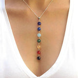 7 Chakra Necklace Healing Balancing Reiki Stone Beads YOGA Chain Power Jewelry