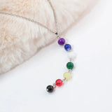 7 Chakra Necklace Healing Balancing Reiki Stone Beads YOGA Chain Power Jewelry