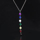 7 Chakra Necklace Healing Balancing Reiki Stone Beads YOGA Chain Power Jewelry