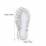 925 Silver Created Fire Opal CZ Flip-Flops Pendant