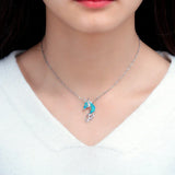 Horse Shape Fire Opal 925 Silver Pendant for Women
