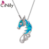 Horse Shape Fire Opal 925 Silver Pendant for Women