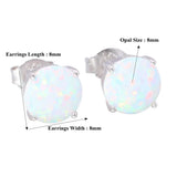 Solid 925 Silver Multi-colors Fire Opal Stud Earrings