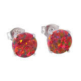 Solid 925 Silver Multi-colors Fire Opal Stud Earrings