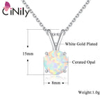925 Silver Fire Opal Pendant for Women