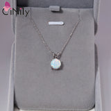 925 Silver Fire Opal Pendant for Women