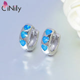 Heart Earrings Fire Opal Hoop Plated For Women Jewelry