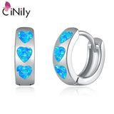 Heart Earrings Fire Opal Hoop Plated For Women Jewelry