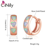 Heart Earrings Fire Opal Hoop Plated For Women Jewelry
