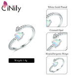 Fire Opal Women's Rings Cubic Zirconia Adjustable Wrap Ring