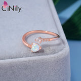 Fire Opal Women's Rings Cubic Zirconia Adjustable Wrap Ring