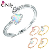 Fire Opal Women's Rings Cubic Zirconia Adjustable Wrap Ring