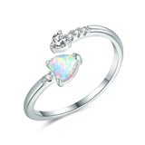 Fire Opal Women's Rings Cubic Zirconia Adjustable Wrap Ring