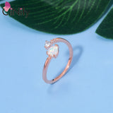 Fire Opal Women's Rings Cubic Zirconia Adjustable Wrap Ring