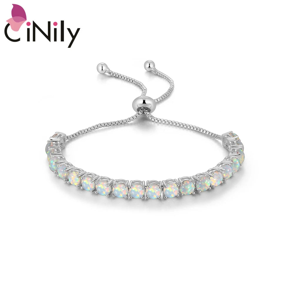 Opal Stone 925 Sterling Silver Bracelet for Boho Women Girls