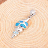 Fire Opal Zircon Conch Pendant 32mm OD7051
