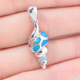 Fire Opal Zircon Conch Pendant 32mm OD7051