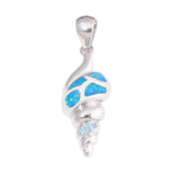 Fire Opal Zircon Conch Pendant 32mm OD7051