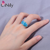 Fire Opal Rings Silver Plated Wedding Jewelry Size 6-9
