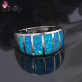 Fire Opal Rings Silver Plated Wedding Jewelry Size 6-9