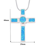 Fire Opal Cross Pendant & Necklace