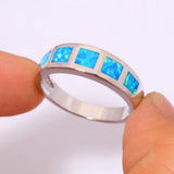 Fire Opal Silver Plated Women's Gift Ring Size 6 7 8 9 10 OJ8159