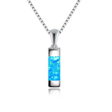 Fire Opal Silver Plated Pendant for Women