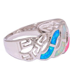 Pink Fire Opal Silver Plated Ring Women Jewelry Size 5-11 OJ8026