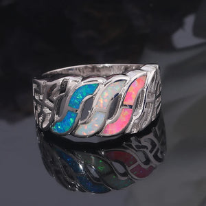 Pink Fire Opal Silver Plated Ring Women Jewelry Size 5-11 OJ8026