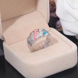 Pink Fire Opal Silver Plated Ring Women Jewelry Size 5-11 OJ8026