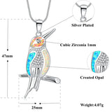 Fire Opal Pendant Pink Woodpecker Jewelry