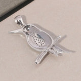 Fire Opal Pendant Pink Woodpecker Jewelry