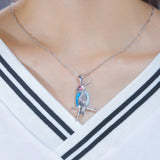 Fire Opal Pendant Pink Woodpecker Jewelry