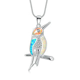 Fire Opal Pendant Pink Woodpecker Jewelry