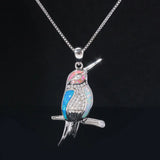 Fire Opal Pendant Pink Woodpecker Jewelry