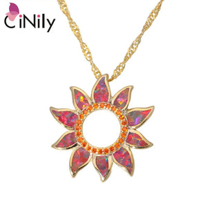 Fire Opal Pendant Orange Garnet Women Jewelry Pendant Necklace