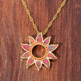 Fire Opal Pendant Orange Garnet Women Jewelry Pendant Necklace