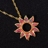 Fire Opal Pendant Orange Garnet Women Jewelry Pendant Necklace